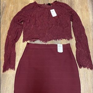 Windsor 2 piece burgundy set